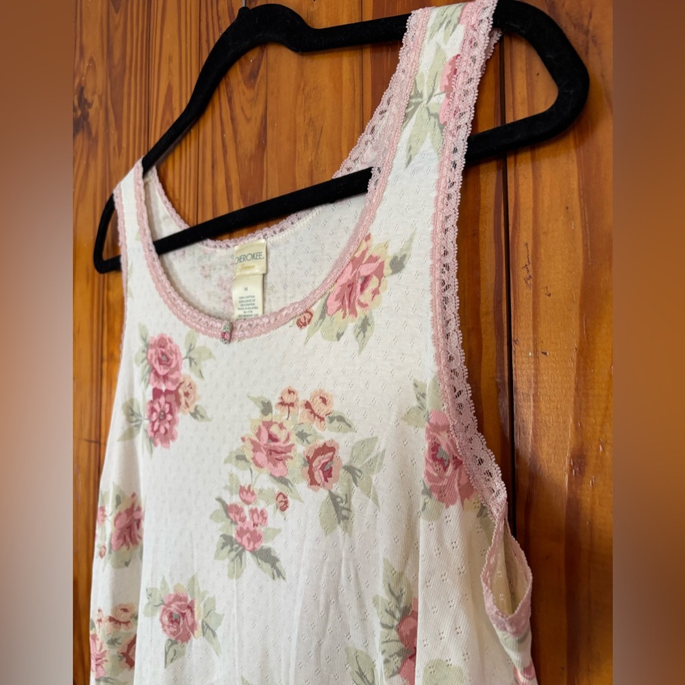 Vintage 100% Cotton Floral Nightgown Cottage Core Whimsy size Medium - Picture 4 of 6